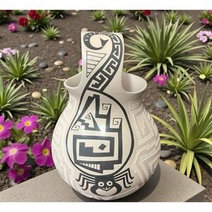 Mata Ortiz Pottery Spider Mimbres Paquime Deep Carved Claudia Ledezma Loya Art